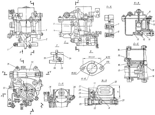 Карбюратор K125Л схематично