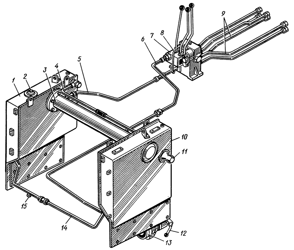 Рис. 102. Универсальная раздельно-агрегатная гидравлическая система Рис. 102. Универсальная раздельно-агрегатная гидравлическая система Т-130М